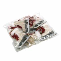 Itens Patim de gelo de madeira branco para pendurar 8cm 3 un