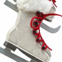 Patim de gelo de madeira branco para pendurar 8 cm 3 unidades
