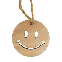 Itens Pingente de madeira Emoticon Emoticon® Ø4cm natural 24 un
