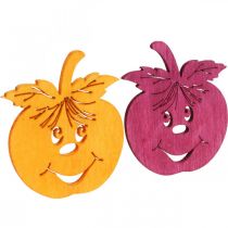 Decoração dispersa maçã rindo, outono, decoração de mesa, laranja maçã caranguejo, amarelo, verde, rosa H3.5cm W4cm 72pcs