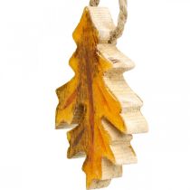 Folhas decorativas de madeira para pendurar Decorações coloridas de outono 6,5 × 4 cm 12 unidades