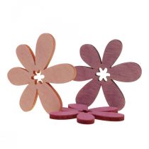 Flores de madeira dispersão decoração flores madeira roxo/violeta/rosa Ø2cm 144p