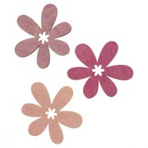 Flores de madeira dispersão decoração flores madeira roxo/violeta/rosa Ø2cm 144p