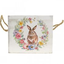 Plantador decoelho de madeira gasto plantador de coelho branco 12×14×14cm