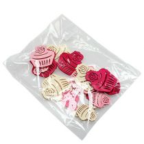 Itens Cupcakes de madeira decoração de mesa cores pastel muffins decoração de aniversário 24 peças