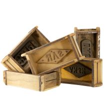 Itens Decoração de madeira vintage em formato de tijolo marrom, ferrugem 31×14,5cm H9cm