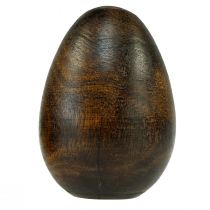 Ovos de madeira madeira de manga marrom Ovos de Páscoa feitos de madeira Alt.9,5–10 cm 2 unidades