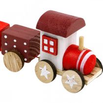 Itens Trem de madeira deco Natal trem vermelho L20cm H6cm 2pcs