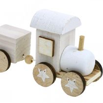 Itens Trem de madeira deco trem de natal branco L20cm H6cm 2pcs