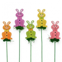 Coelho plug de madeira em uma vara 7cm 24pcs