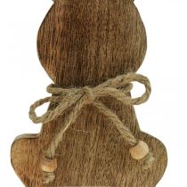 Itens Coelhinho da Páscoa em madeira, decoração primaveril, madeira de mangueira cor natural A30cm