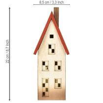 Itens Luz de decoração de casa de madeira natural vermelha para bateria 8,5×6,5×22cm