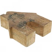 Itens Decoração de casa de madeira para casa de natal decoração de casa de madeira suporte de madeira H10cm