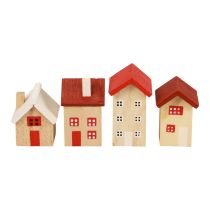 Decoração de casa de madeira decoração de mesa de casa de madeira Natal L3–5cm 8 unidades