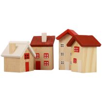 Decoração de casa de madeira decoração de mesa de casa de madeira Natal L3–5cm 8 unidades