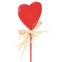 Itens Plugue decorativo de corações de madeira corações com joaninhas vermelho 4cm 16 un