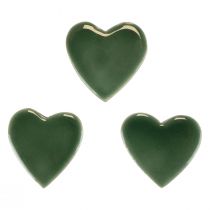 Itens Corações de madeira corações decorativos madeira verde brilhante 4,5 cm 8 unidades