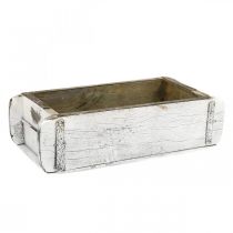 Itens Forma de tijolo, caixa de tijolo, caixa de madeira com ferragens de metal acabamento envelhecido, branco caiado L32cm A9cm
