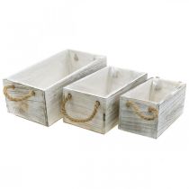 Caixa de flores, caixa de madeira para plantio, cachepot, conjunto plantador L35/30/25cm