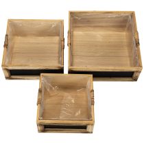 Itens Caixa de madeira com quadro-negro e divisória interna, conjunto com 3 tamanhos, 30 cm