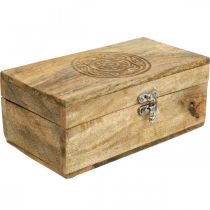 Caixa de madeira com tampa porta joias caixa de madeira 21,5×11×8,5cm