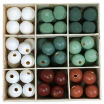 Itens Contas/bolinhas de madeira para artesanato, verdes sortidas, Ø3cm, 36 peças