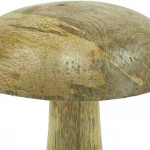 Cogumelo de madeira natural, decoração de madeira amarela outono deco cogumelos 15×13cm