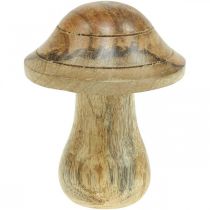 Cogumelo de madeira com ranhuras Cogumelo deco de outono madeira de mangueira natural 10×Ø8cm