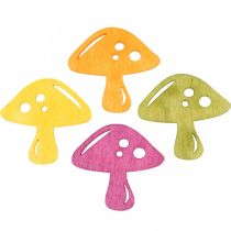 Cogumelos espalhados, decorações de outono, cogumelos da sorte para decorar laranja, amarelo, verde, rosa H3.5 / 4cm W4 / 3cm 72pcs