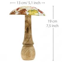 Itens Cogumelo de madeira deco folhas de outono brancas, decoração de outono colorida Ø13cm H19cm