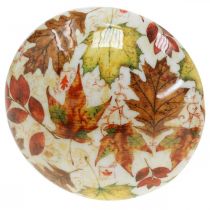 Itens Cogumelo de madeira deco folhas de outono brancas, decoração de outono colorida Ø13cm H19cm