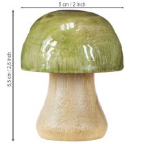 Itens Cogumelos de madeira decoração de outono cogumelos verde vermelho laranja H6,5cm 9 peças