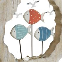Itens Decoração de mesa em madeira de peixe para colocar azul, decoração marítima vermelha Ø28cm