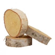 Discos de madeira decorativos madeira de bétula casca natural Ø7-9cm 20 unidades
