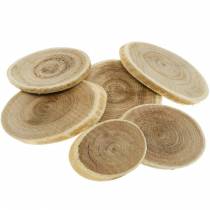 Discos decorativos de madeira disco oval natural Ø4-7cm decoração de madeira 400g