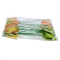 Itens Borboletas de madeira no palito, sortidas em 3 cores, 8cm, 24 peças