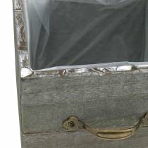 Itens Gaveta de madeira lavada cinza 15×15cm/12×12cm conjunto de 2