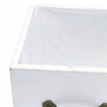 Itens Plantador gaveta de madeira branca 15x15/12x12cm conjunto de 2