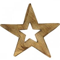 Itens Estrela de madeira inflamada Decoração de madeira de pé Natal 28cm