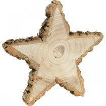 Bandeja de madeira para Advento, fatia de árvore em forma de estrela, Natal, decoração estrela madeira natural Ø29cm
