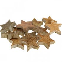 Itens Estrelas de madeira decoração espalhada estrela Natal brilho natural Alt.5cm 12 unidades