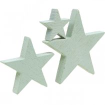 Itens Estrelas de madeira granulado de Natal Menta 3/5/7cm 29p