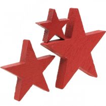 Estrelas de madeira granulado Natal vermelho 3/5/7cm 29p
