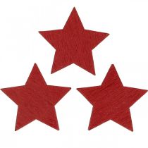 Itens Estrelas de madeira granulado vermelho Estrelas de Natal 3cm 72uds