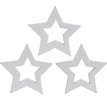 Itens Estrelas de madeira decoração espalhadas estrelas de Natal brancas 3 cm 72 unidades