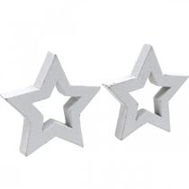 Itens Estrelas de madeira decoração espalhadas estrelas de Natal brancas 3 cm 72 unidades