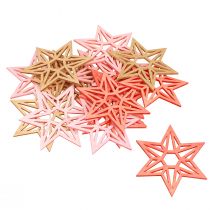 Itens Estrelas de madeira decoração de natal estrelas de madeira laranja 8 cm 16 unidades