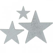 Estrelas de madeira deco granulado Natal cinza 3/5/7cm 29p