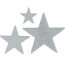 Itens Estrelas de madeira deco granulado Natal cinza 3/5/7cm 29p