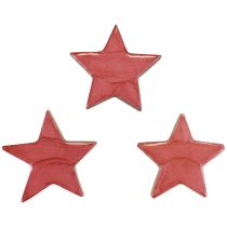 Itens Decoração de estrelas de madeira Decoração de Natal estrelas rosa brilho Ø5cm 8 unidades